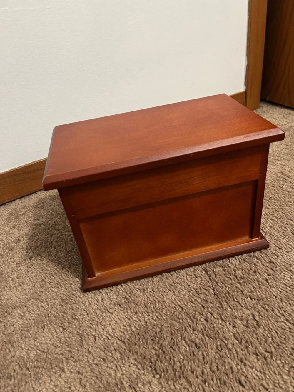 Wood Finish Jewelry Box with Mirror - Brown